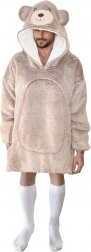 Ogrevna nosljiva odeja s kapuco COZY NOXXIEZ medved za najstnike in odrasle