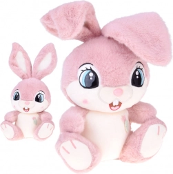Plišasti zajček Malinka 40 cm – rožnati crkljavec z upogljivimi ušeski
