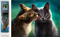 NORIMPEX Diamantno slikanje Mačja ljubezen 30x40 cm