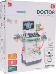 Otroški zdravniški voziček z EKG in pripomočki