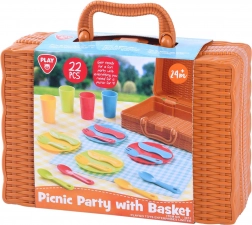 Piknik košara s posodo za otroke, 22 delov