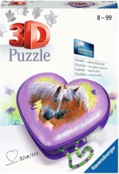 Ravensburger 3D puzzle srce Konji – škatlica za nakit, 54 kosov