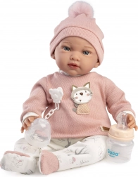 Guca Ada – obtežena realistična dojenčkova punčka z mehkim tekstilnim telesom 42 cm