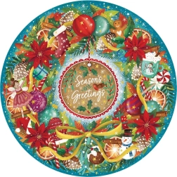Okrogli puzzle Božični pozdravi 500 koščkov