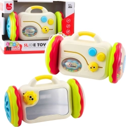 Interaktivno ogledalo na kolescih za dojenčke – izobraževalna igrača s ropotuljico