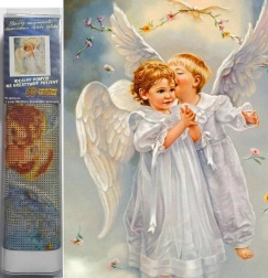 Diamantno slikanje Angeli na nebu 30x40 cm