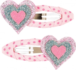 Sponke za lase s srčki - 2 kosa