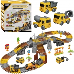 Woopie gradbeni komplet dirkalne proge XXL električna proga – gradbišče, 174 delov