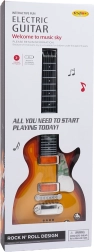 Otroška električna kitara s slušalkami in mikrofonom – Rdeča