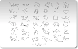 Podloga za mizo iz polipropilena Origami Animals 60 × 45 cm