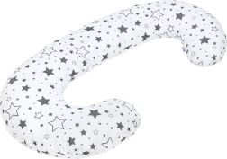 Universal Nursing Pillow New Baby in C Shape – Grey Stars