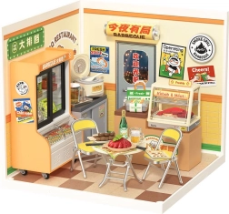 Robotime Rolife DIY hišica: restavracija Nonstop z LED osvetlitvijo