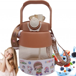 Športna steklenica s slamico in paščkom 1 l