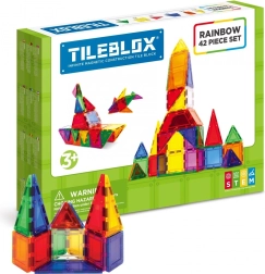 Magnetne kocke Tileblox Rainbow set, 42 kosov