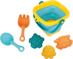 Zložljiva vedrica in igrače za pesek BABY MIX – set 5 kosov