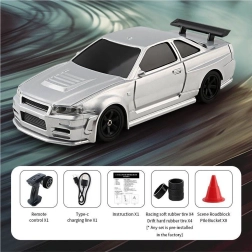 RC drifting car 1:43 white with accessories