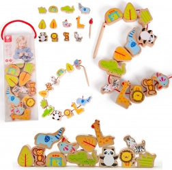 Lesene perle za nizanje Zoo Classic World, 13 kosov