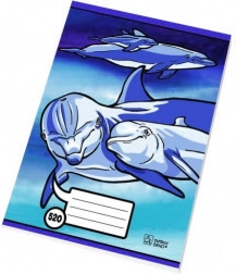 šolski zvezek A5 prazen 20 listov delfini