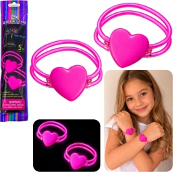 Dvojni svetleči zapestnici srce neon glow stick – set