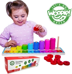 Woopie Green montessori leseni računski set in barvna sestavljanka, 56 kosov