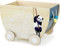 Leseni voziček Vilac Canopée z gumiranimi kolesci