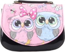 Otroška torbica s sovičkami, črna