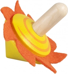 Detoa lesena vrtavka s sončkom iz filca