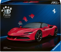 3D sestavljanka avto Ferrari SF90 Stradale 108 kosov z vrtljivimi kolesi