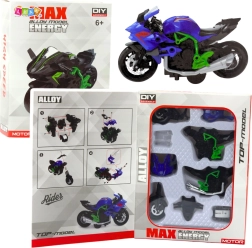 Kovinski DIY model motornega kolesa 1:14 zeleno‑moder