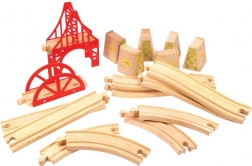 Leseni mostni komplet za vlak 18 delov Bigjigs Rail