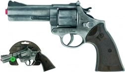 Policijski revolver Gold collection srebrn kovinski 12 strelov