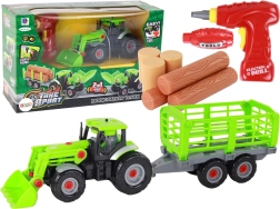 Traktor s prikolico za DIY montažo z izvijačem