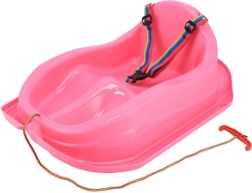 Plastične sani z naslonom BABY MIX Mini rožnate