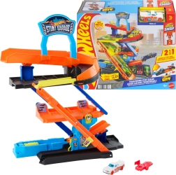 Hot Wheels City kaskaderska garaža s preobrazbo in avtomobilčkom