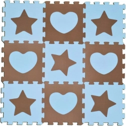 Pene puzzle zvezde in srca modre