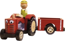 Le Toy Van wooden tractor with trailer for children