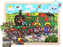 Bigjigs Toys lesene puzzle vlak 24 kosov