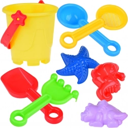 Komplet igrač za pesek – vedro, modelčki in grabljice