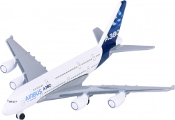 Kovinsko osebno letalo AIRBUS A380-800 belo 11 cm