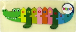 Lesena sestavljanka krokodil – številke 1–10