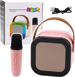 Karaoke zvočnik z mikrofonom K12 RGB Bluetooth roza