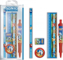 Šolski set SONIC – ravnilo, kulica, radirka, svinčnik in šilček