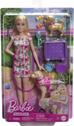 Barbie s kužkom na vozičku