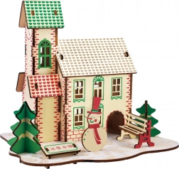 woodcraft lesene 3d sestavljanke zimska hiša