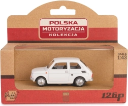 Kovinski model avtomobila Fiat 126p PRL v beli barvi, 1:43
