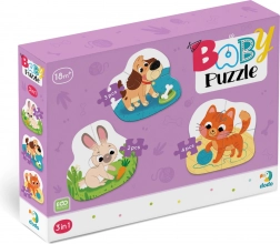 DODO baby puzzle hišni ljubljenčki 3v1 (2, 3, 4 kosov)