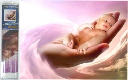 Diamantno slikanje – otrok na dlani 30 × 40 cm