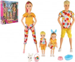 Punčka in fant s otrokoma ter dodatki 30 cm – družinski set