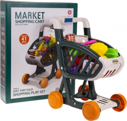 Interaktivni nakupovalni voziček z lučkami in glasbo, 41 delov – Zelena