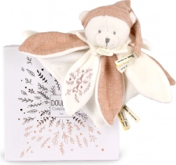 Darilni set plišasti medvedek s kapico 25 cm roza